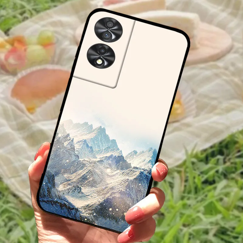 Elegant Black Marble Silicone Protective Case Cover - Soft Bumper Coque