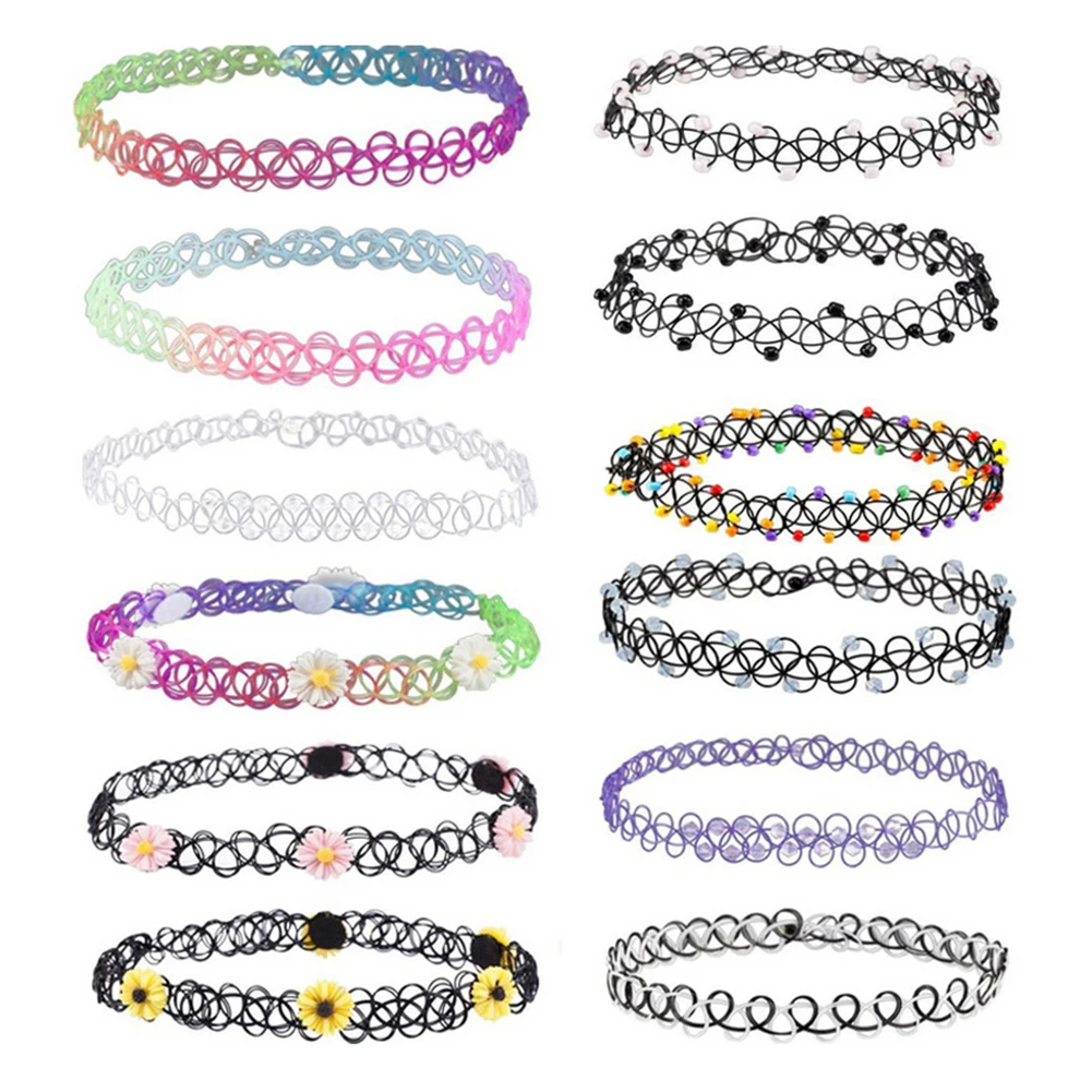 12pcs Fashion Choker Necklaces for Women Adjustable for Parties and Daily Use Retro Clavicle Chain Gifts Women Girls