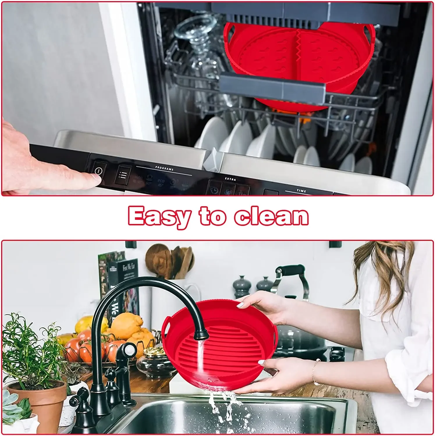 Air Fryer Accessories Reusable Foldable Bpa Free Silicone Pot Basket Plate Molds for air fryer accessories,air fryer mold