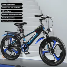 2022 novo 18-24 Polegada mtb bicicleta de aço carbono com luz led frontal para meninos meninas liga integrado roda primavera garfo da criança