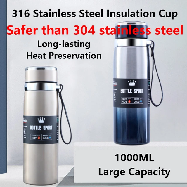 Cup Thermal Bottle Stainless Steel with Spout Lid Thermos Water Bottle  Insulated Vacuum Flask Double Wall Tumbler Outdoor Drinks - AliExpress