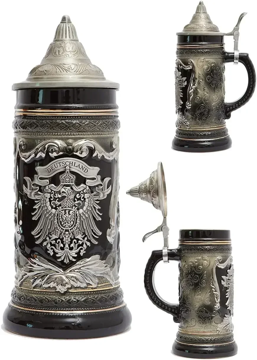 Teslyar Biermok met deksel | Tankard voor mannen - 0,6 liter