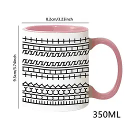 Ceramic Novelty Coffee Mug with Handle - Microwave - Safe Tea Cup and Desktop Ornament - 350ml (Pink)
