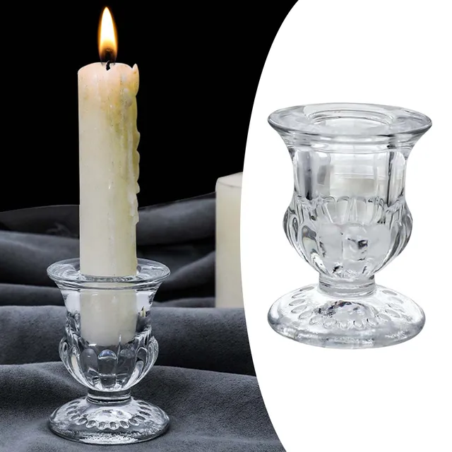 Serene Spaces Lvng Set Of 4 Corrugated Glass Slver Votve Candle