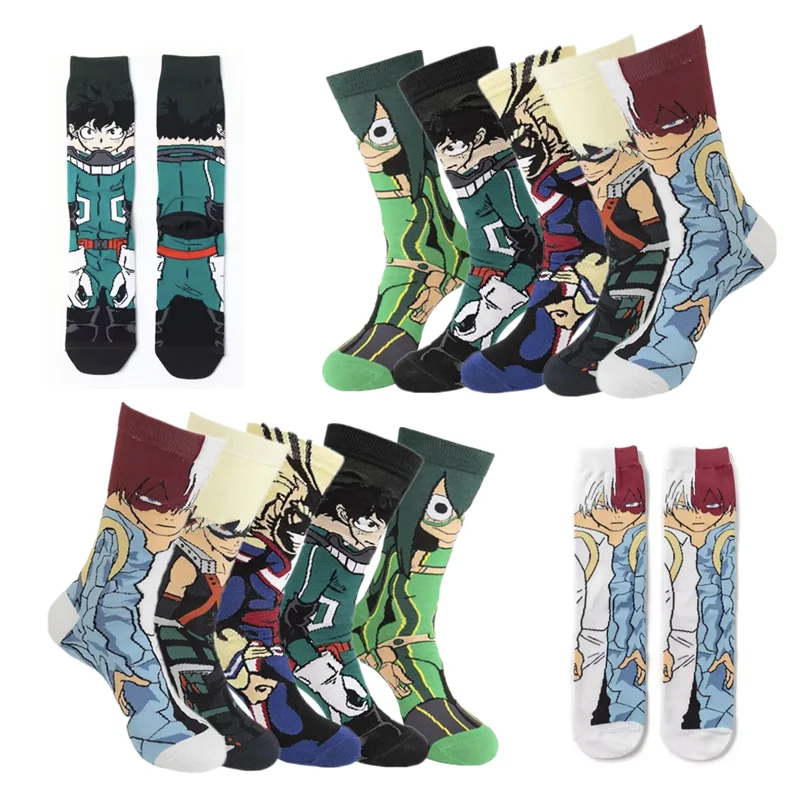 Anime Socks Stockings My Hero Academia Boku no Midoriya Izuku Bakugou Katsuki Todoroki Shoto Cosplay Accessories Prop