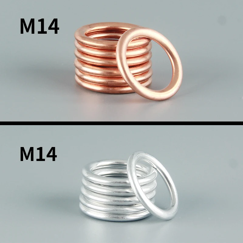Oil Drain Plug Gasket M14Car Oil Pan Drain Gasket Drainage Bolt Pad Aluminum/ Copper Oil Drain Plug Gasket Replaceable Accessories For Volkswagen Audi oil drain plug seal washer