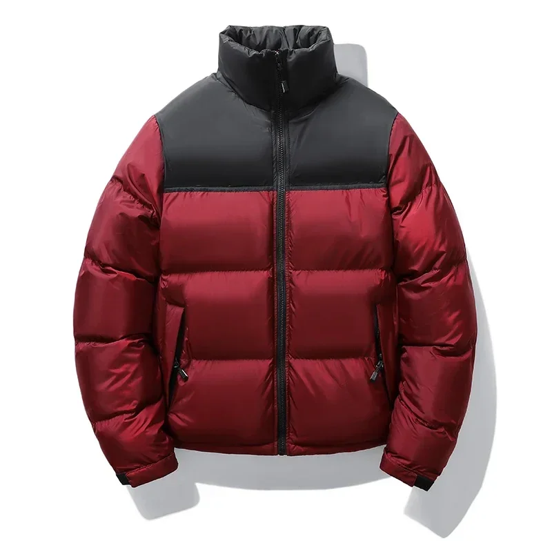 Winter Short Down Jacket Men's Street Fashion Stitching Stand Collar Windproof Warm Parka Women's Casual Snow Padded Jacket