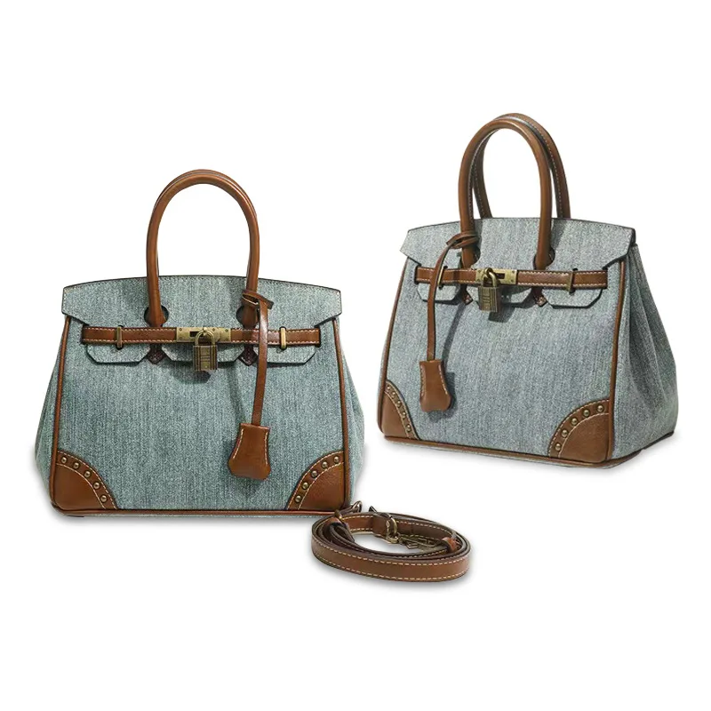 Retro Distressed Denim Casual Versatile Shoulder Bag High-end Temperament Commuter Portable Crossbody Bag for Women