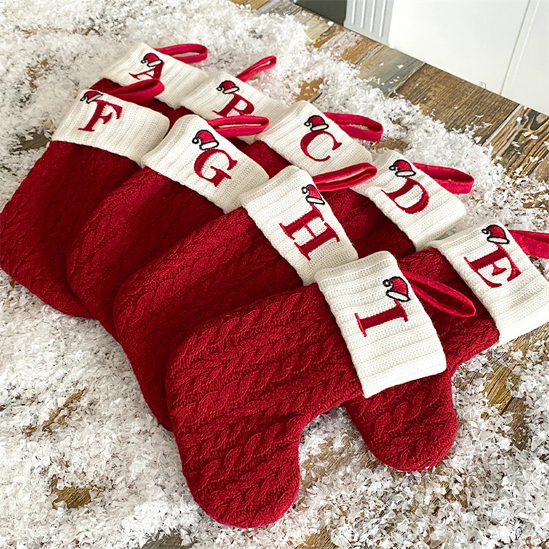 1PC Xmas Socks Christmas Stocking Christmas Decorations Durable High Capacity Candy Bag Decorations Christmas Gift Bag