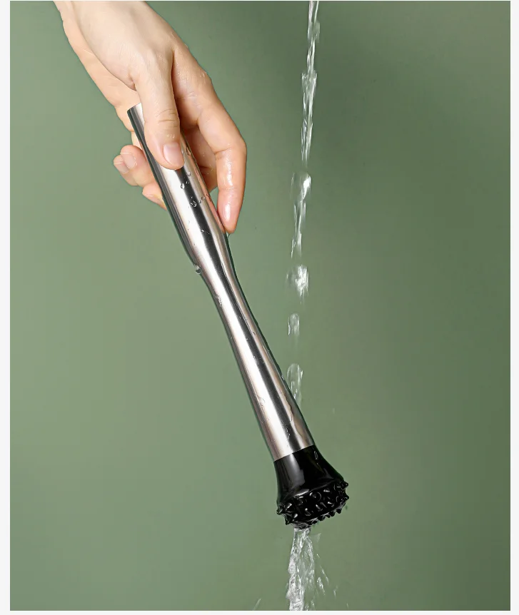 Stainless Steel Ice Crushing Popsicle Hammer Tamping Stick Cocktail Fruit Mash Juicing Lemon Tea Shop