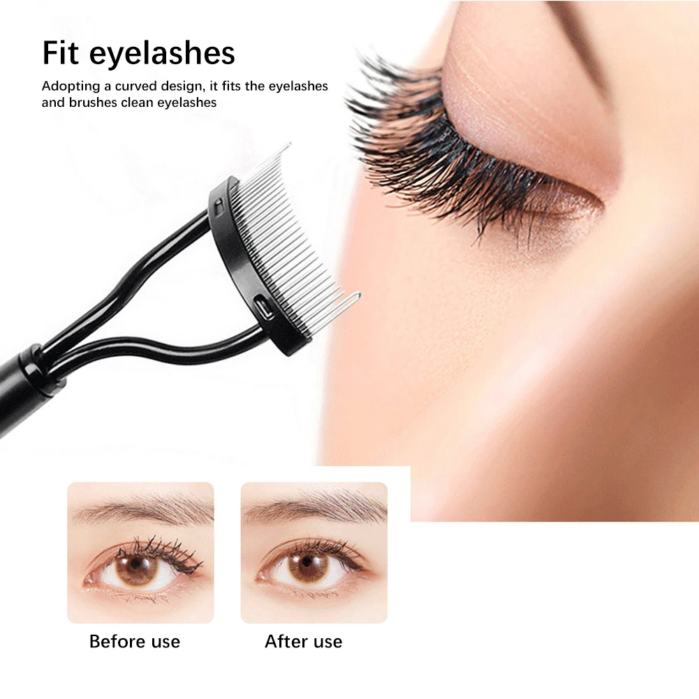 Eyelash Curler 1PC Metal Eyelash Curler Lash Separator Foldable Eyelash Brush Comb Mascara Curl Beauty Makeup Lash Separator Cosmetic Tool
