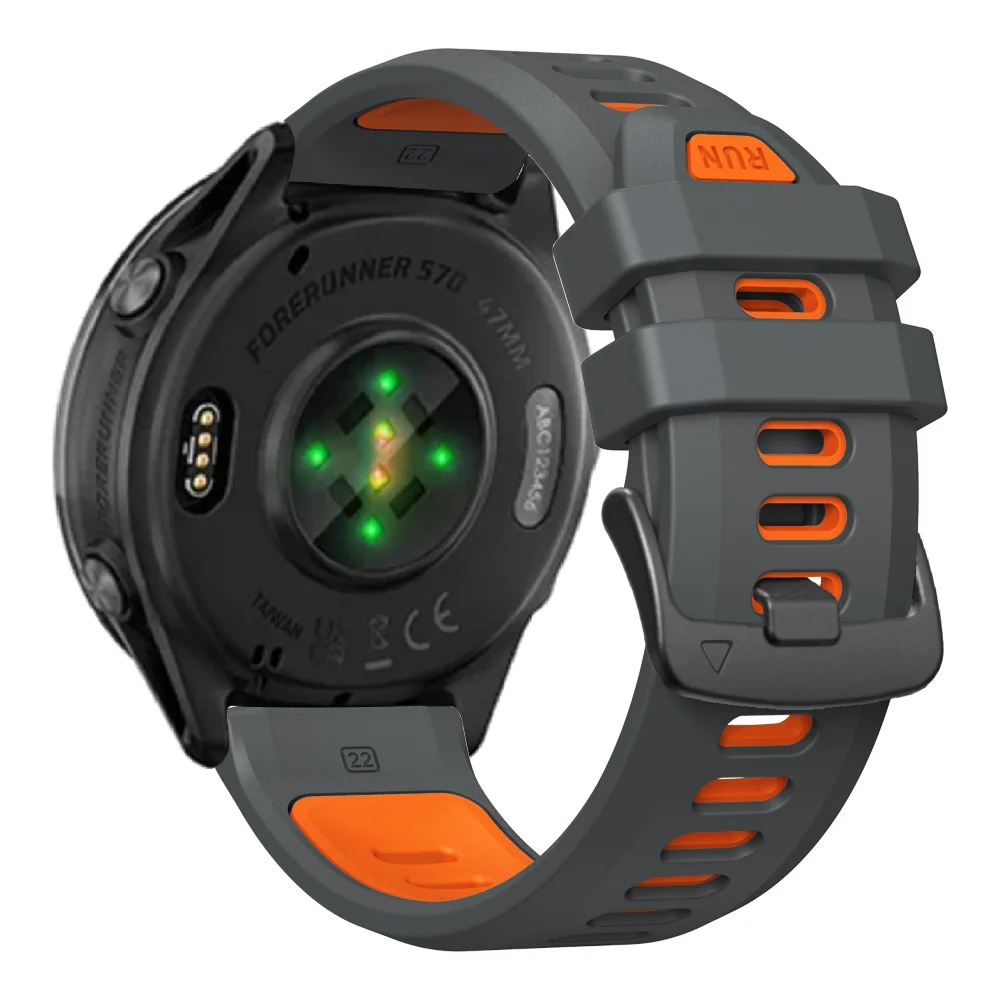 Durable Sports Silicone Watch Band - 22mm Replacement Wristband Bracelet