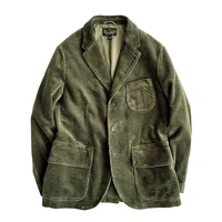 Safari Jacket for Men Corduroy Multi-pockets Spring Autumn Classic Blazer American Vintage Suit 1