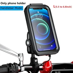 Waterproof Motorcycle Phone Mount with Double Socket Arms and Aluminum Base (Upgraded Handlebar L)
