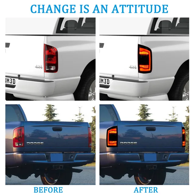 ダッジラム　トラック　社外LEDテールランプ ラム1500 カスタムテールランプ テールライト 02-06ダッジ・ラム・トラック、煙がかかったLEDテール