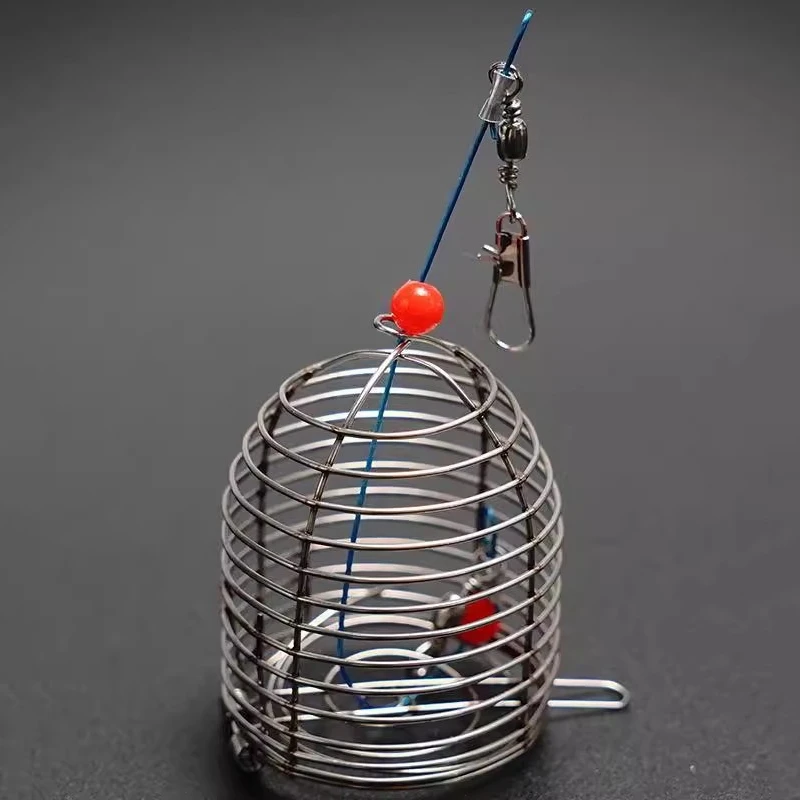 1pc Metal Fishing Bait Fixed-point Cage Stainless Steel Fishing Feeder Holder Basket Fishing Tackle Fishing Feeder Nesting Tool