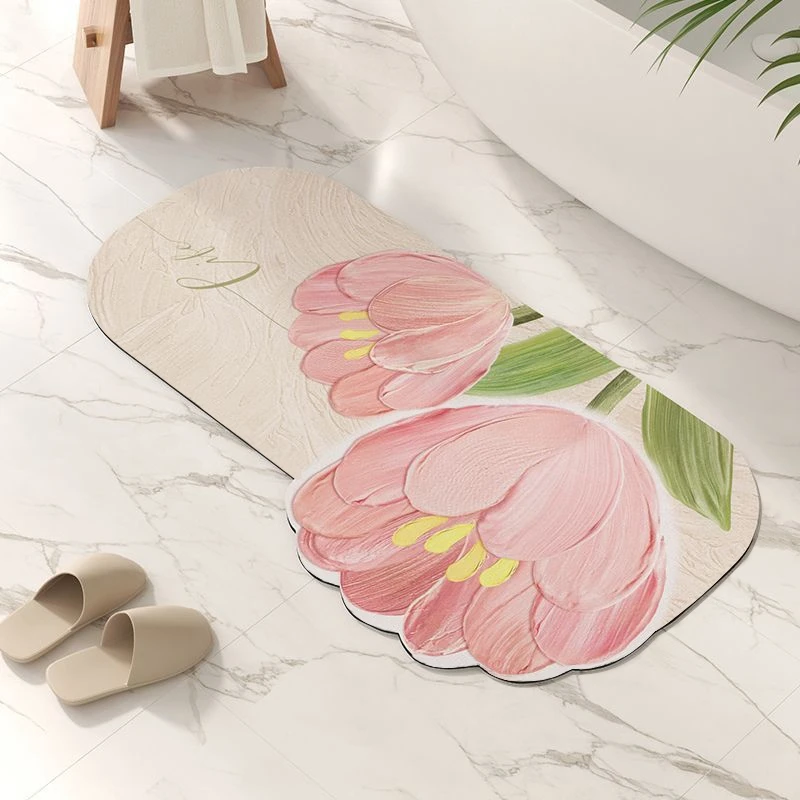 Tulips Absorb Bath Mats Non-slip Bathroom Mat Washable Bathroom Carpet Rug  Bedmat Living Room Area Rug Tapis Salle De Bain - AliExpress