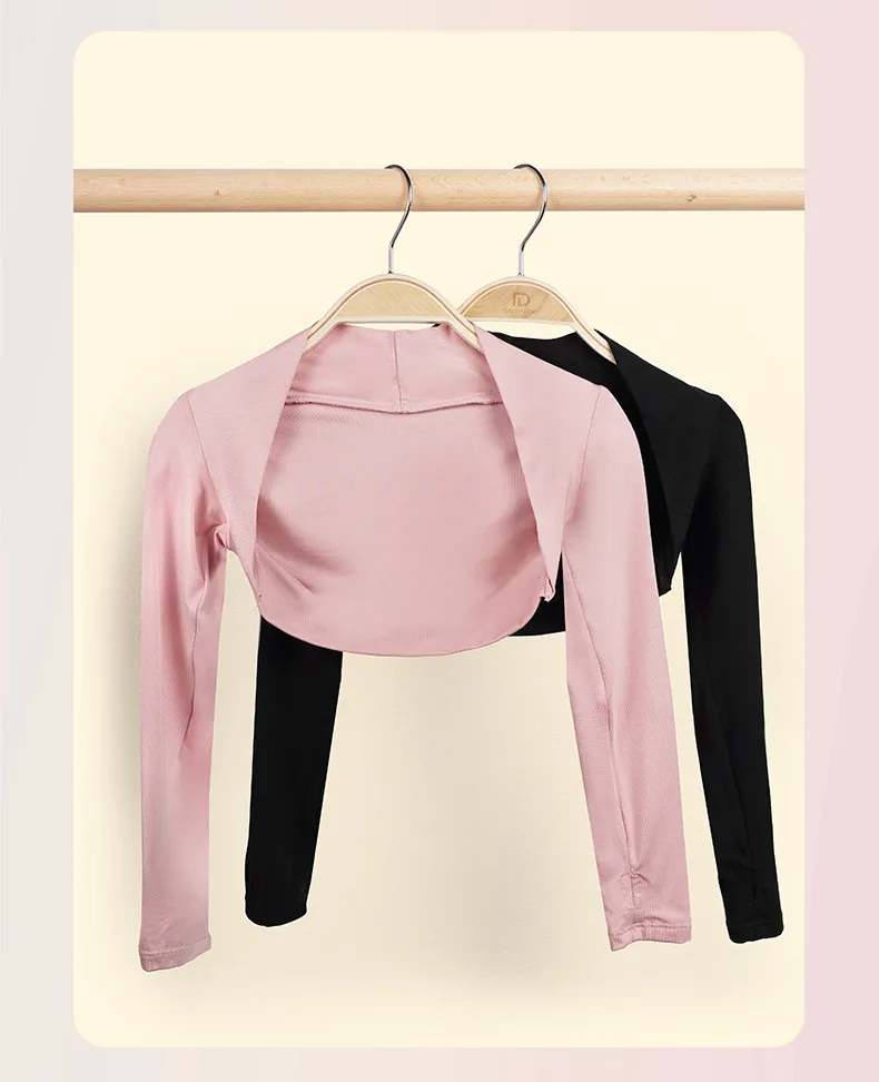 Mädchen-Ballett-Wickel-Cardigan, Schal, langärmelig, Tanz-Vertuschung für Kinder, kurze Winter-Tops, Übungskleidung, 3–14 Jahre – Detail 11
