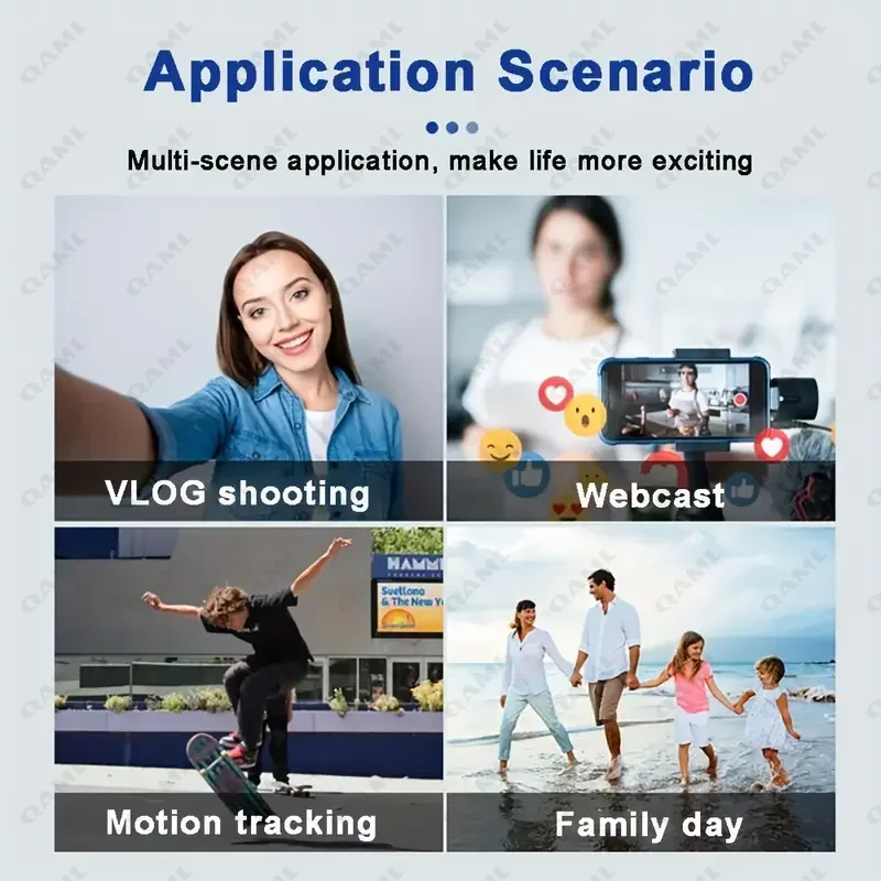 Handheld Gimbal Stabilizer 3-Axis APP Function AI Face Smart Tracking Smartphone