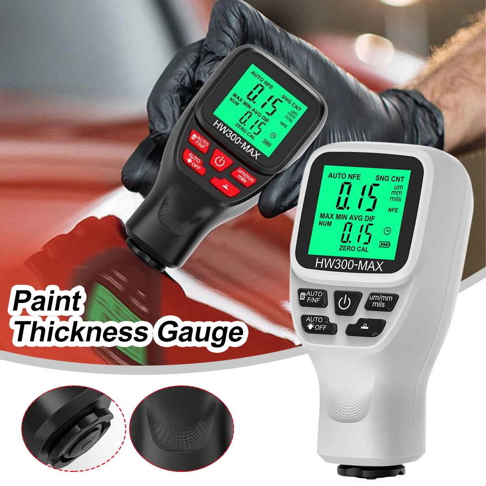 

Paint Thickness Width Measuring Instruments Gauge 0-2000um Coating Thickness Gauge Large Display Metal Meter Tools