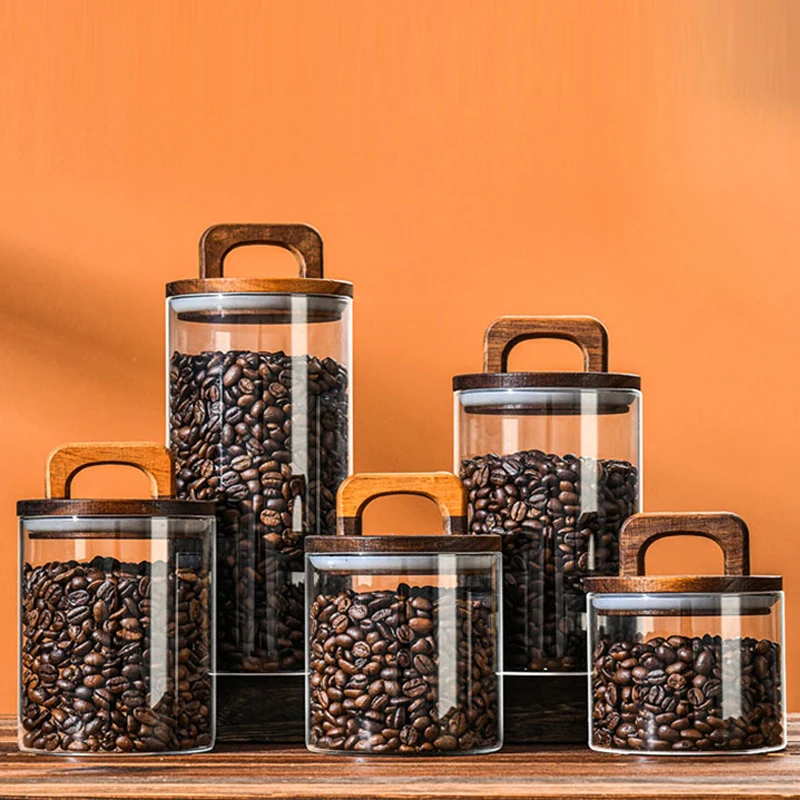 Glass Airtight Jars With Lids Coffee Bean Jars Foodgrade Storage Jars