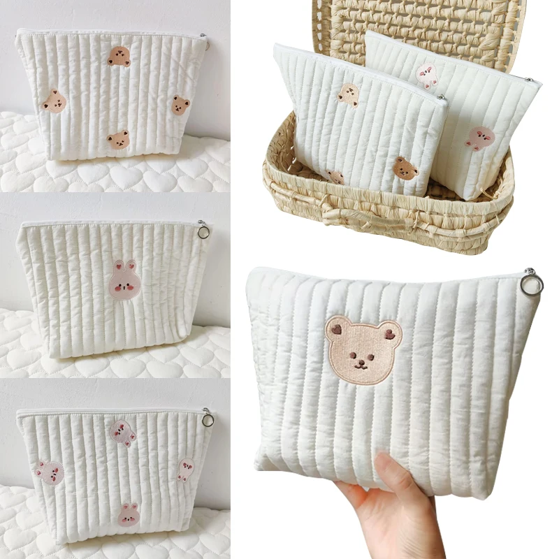 New Mommy Bag Cute Print Embroidery Mommy Bag Zipper Newborn Baby Diaper Nappy Pouch Travel Stroller Storage Bags