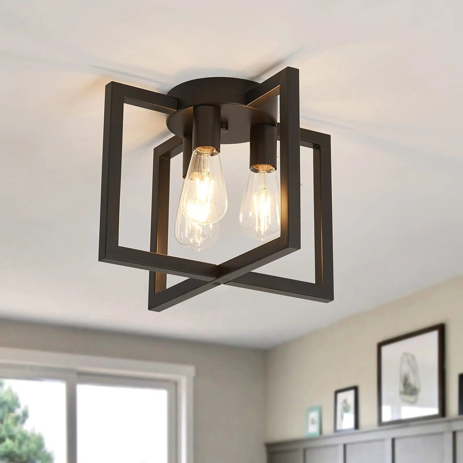 

Bedroom ceiling light American style industrial retro circular corridor dining room bedroom staircase iron art lighting fixture