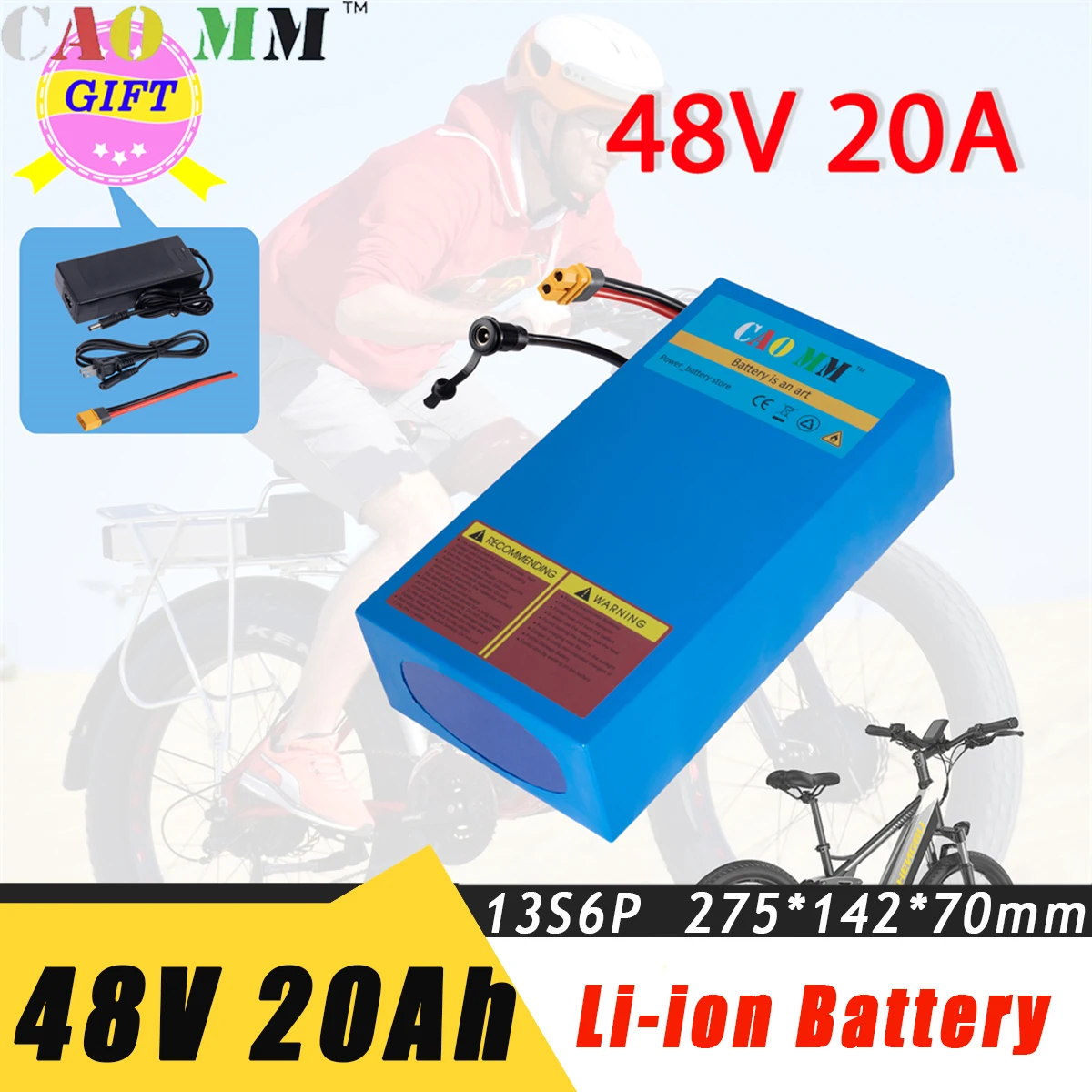 

CaoMM 36V 48V Electric Bike Lithium Battery Pack 8 10 20Ah Li ion Ebike Battery for Bicycle Scooter Motorcycle with Charger