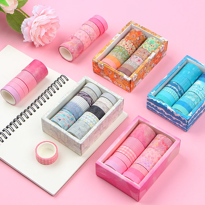 12 Roll/set Washi Tapes Painting Paper Masking Tape DIY Decorative Adhesive Tapes Scrapbooking Stickers