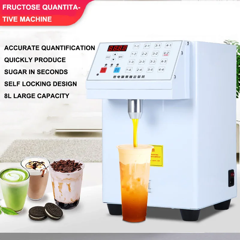 

16 Grid Fructose Machine Syrup Dispenser Sugar Dispense Machine Automatic 8L Bubble Tea Shop Quantitative Fructose Filler