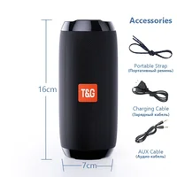 TG117 Portable Bluetooth Speaker Outdoor Wireless Woofer Free Call /FM/TF Card/USB Flash Drive Connect Mobile Phone/Tablet/TV 5