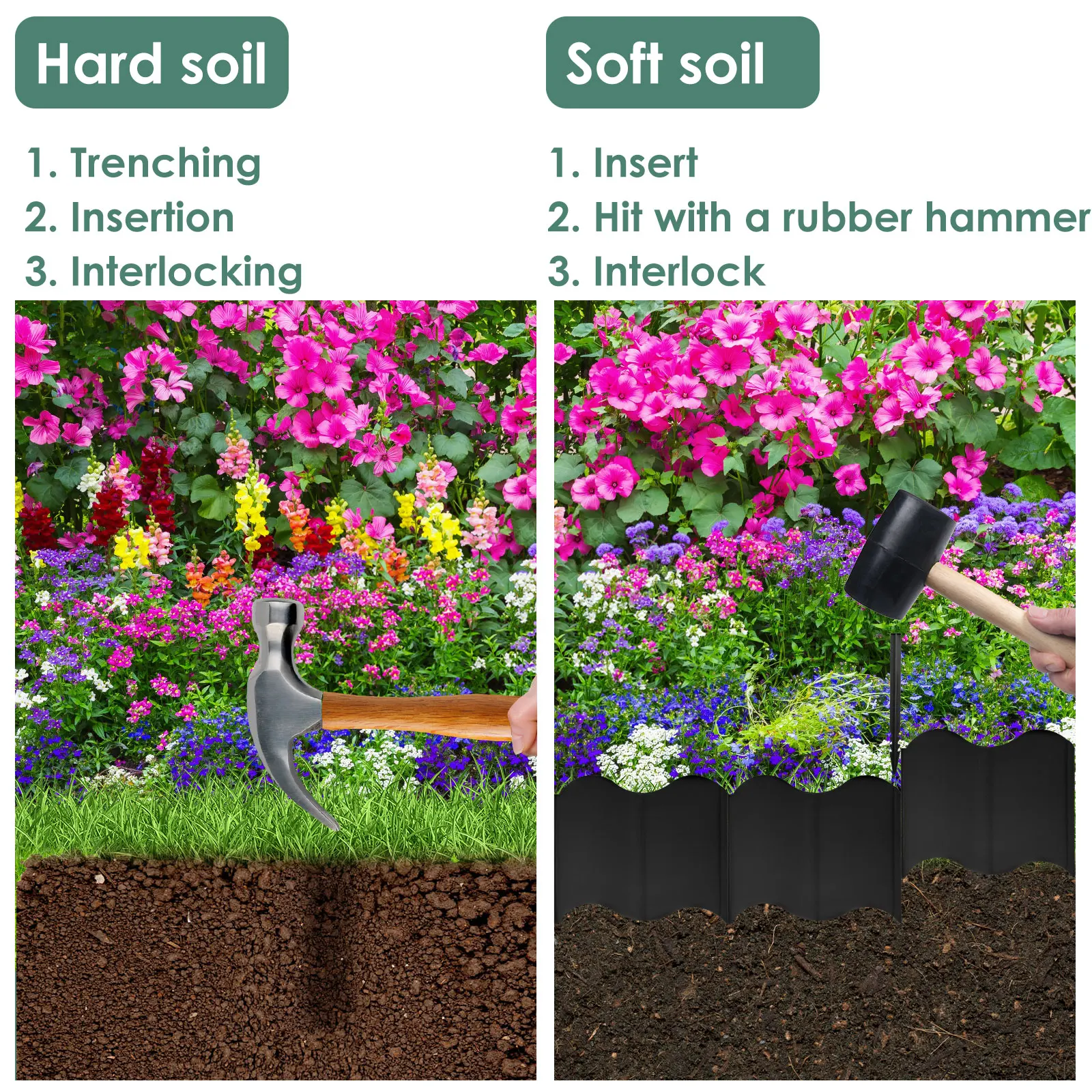 Garden Fence Garden Edging Border 20Pcs