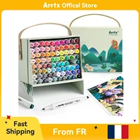 Спиртовые маркеры Arrtx ALP 80/90 цветов, двойные наконечники, художественные маркеры для перманентного рисования для художников, раскраска для взрослых, иллюстрация, дизайн