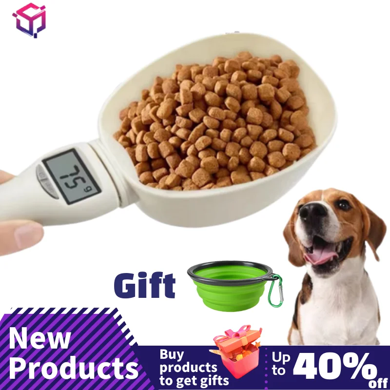 Pet Bowl for Dogs Measuring Spoon Feeder for Cats Electronic Dog Food Dry Food Dispenser Pets