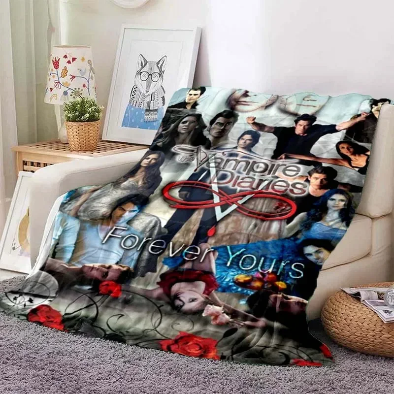 뱀파이어 다이어리 3D 프린팅 플란넬 플러시 담요, 침대보, 게으른 담요, 셰르파 담요, 여행 소파, 퀼트 커버