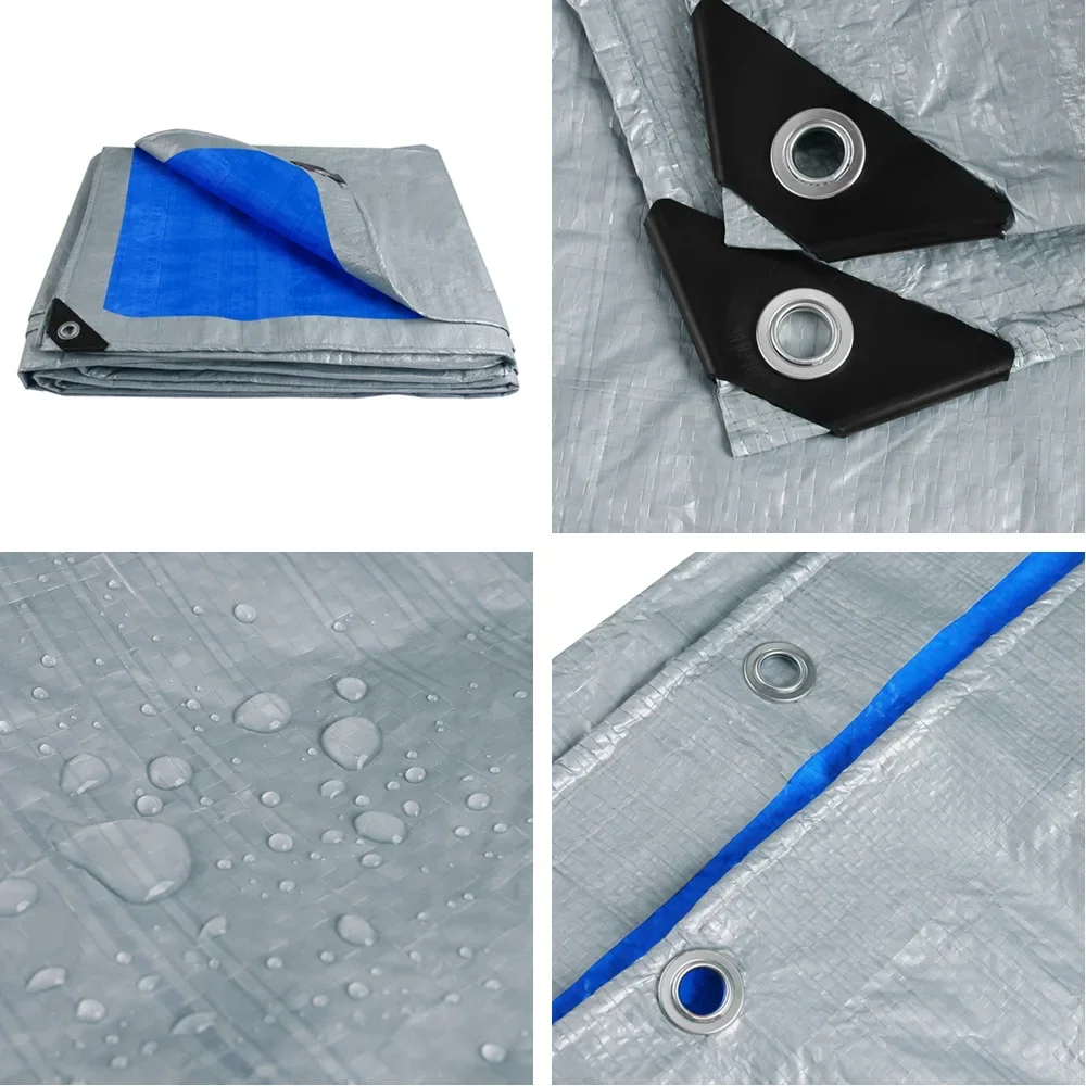 ECD Germany Telone In Tessuto Con Occhielli 1,5x6m 9m² 180g / M² Blu In - Foto 3