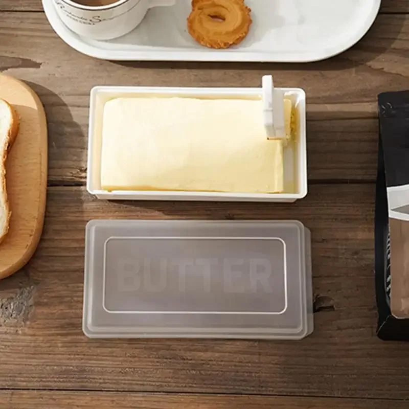 Butter Dish with Cover Butter Plates with Cutter Slicer Fresh-keeping Box Countertop Box for Refrigerator Storage Home