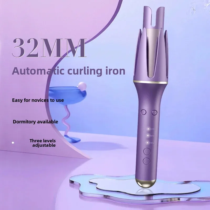 Automatic Curling Iron Large Wave Electric Rotating Hair Curler Ceramic Coating Damage-Free Lazy Person Essential Hair Tool