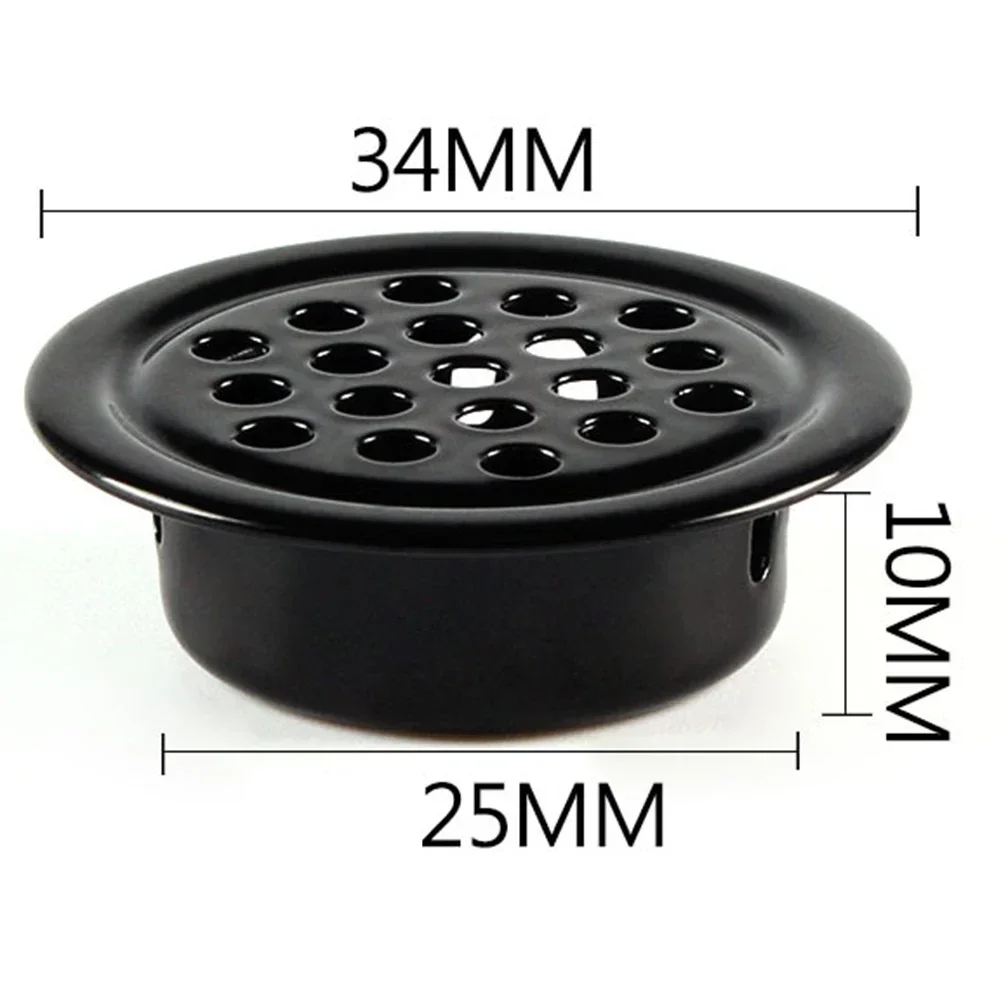 Round Cabinet Air Duct Vent 10pcs Dia.19mm-53mm Steel Louver Mesh Hole Plug Decoration Cover Wardrobe Grille Ventilation Systems air vent grille ventilation grille air vent cover ducting ventilation cover