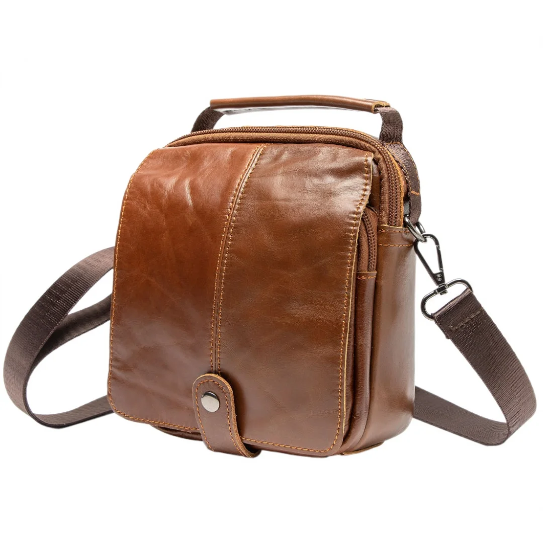 

Маленькая деловая сумка из натуральной кожи, Мужская Наплечная Сумочка через плечо из воловьей кожи, уличный удобный трендовый квадратный чемоданчик для телефона