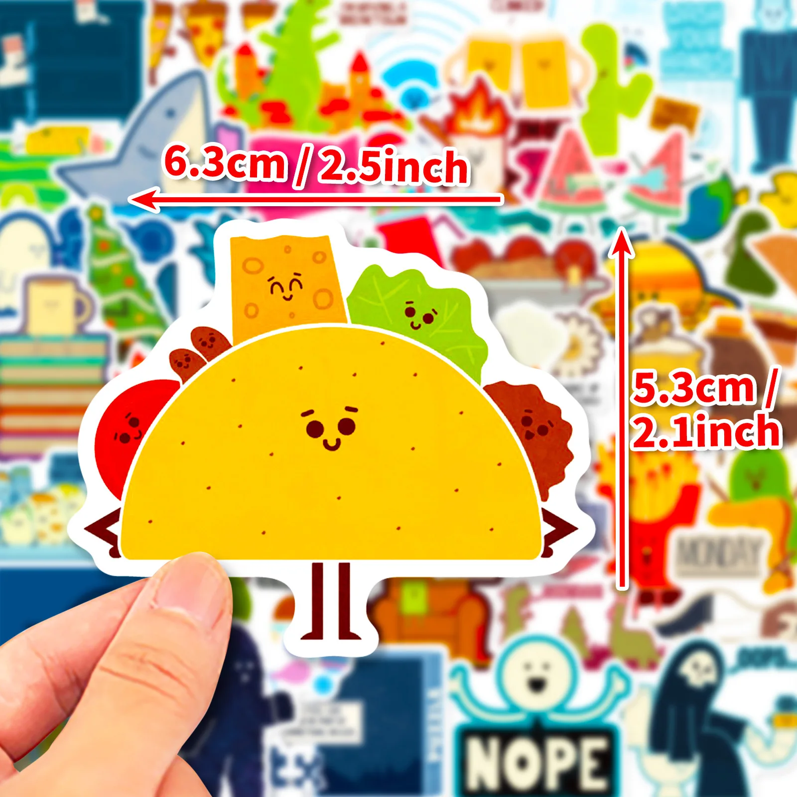 

10/30/50PCS Cartoon Simple Food Graffiti Stickers Girly iPad Luggage Guitar DIY Scrapbook Wall Sticker Toy Decoration Wholesale