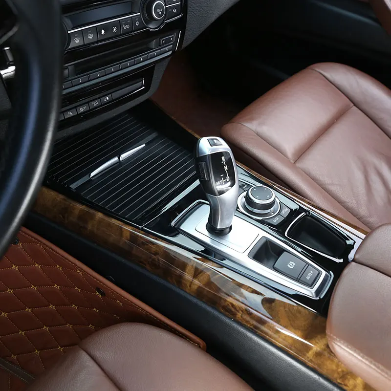 Glossy Piano Black Center Console Gear Shift Panel Cover – For BMW X5 X6 (2008-2014)