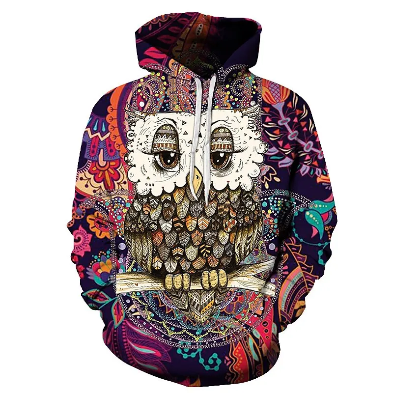 

Men's Hoodie 3d Printed Owl Hoodies For Men Hoody Outdoor Sweatshirts Harajuku Designer Clothes Oversized Pullover Long Sleeves