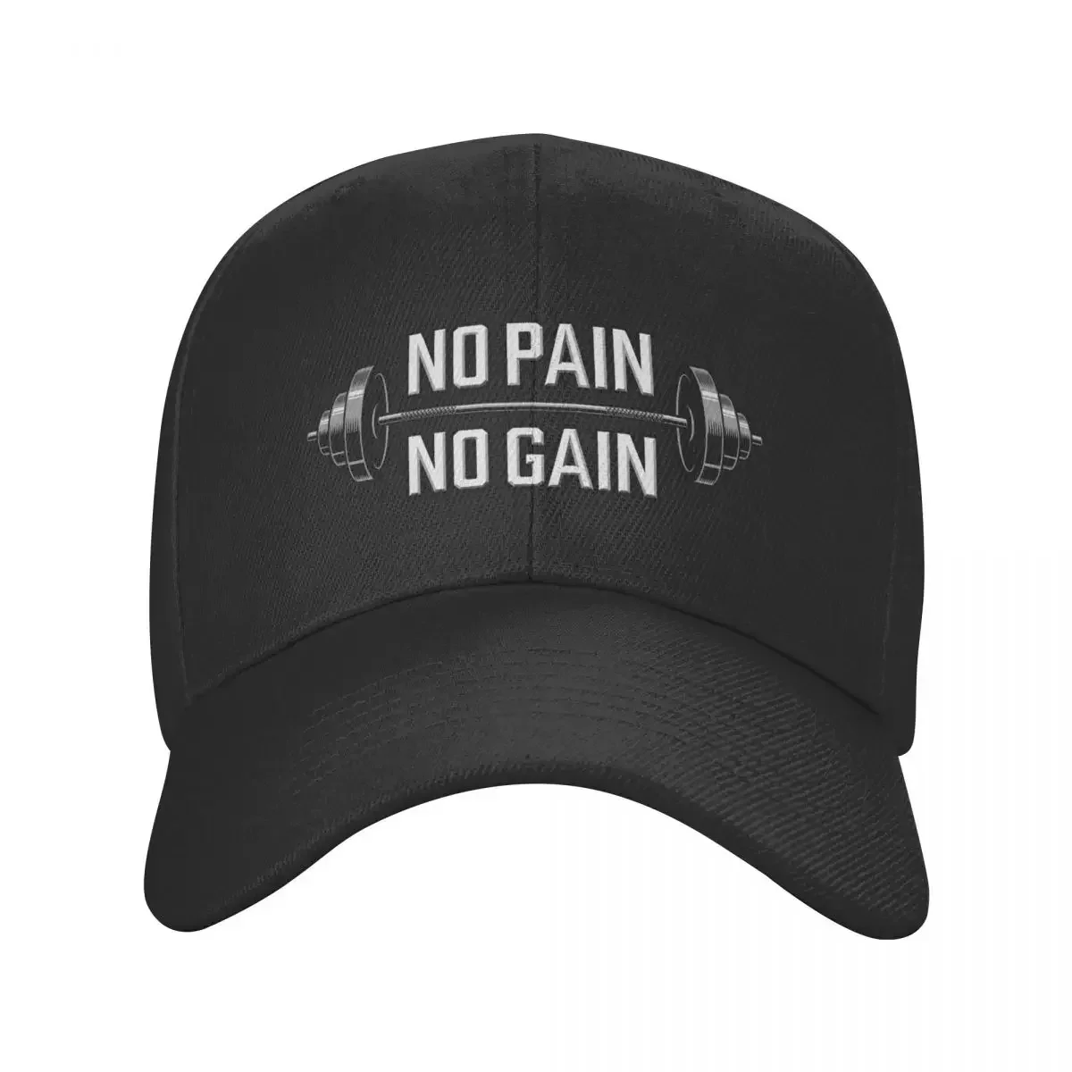 

No Pain No Gain Gym Motivational Quote Baseball Cap Adult Bodybuilding Workout Adjustable Dad Hat Sports Hats Snapback Caps