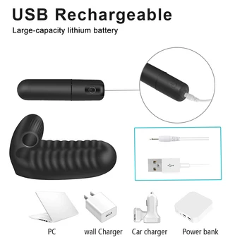 Finger Sleeve Vibrator G Spot Orgasm Massage Clit Stimulate Female Masturbator Vibrator Lesbian Sex Toys For Women Adult Product 6