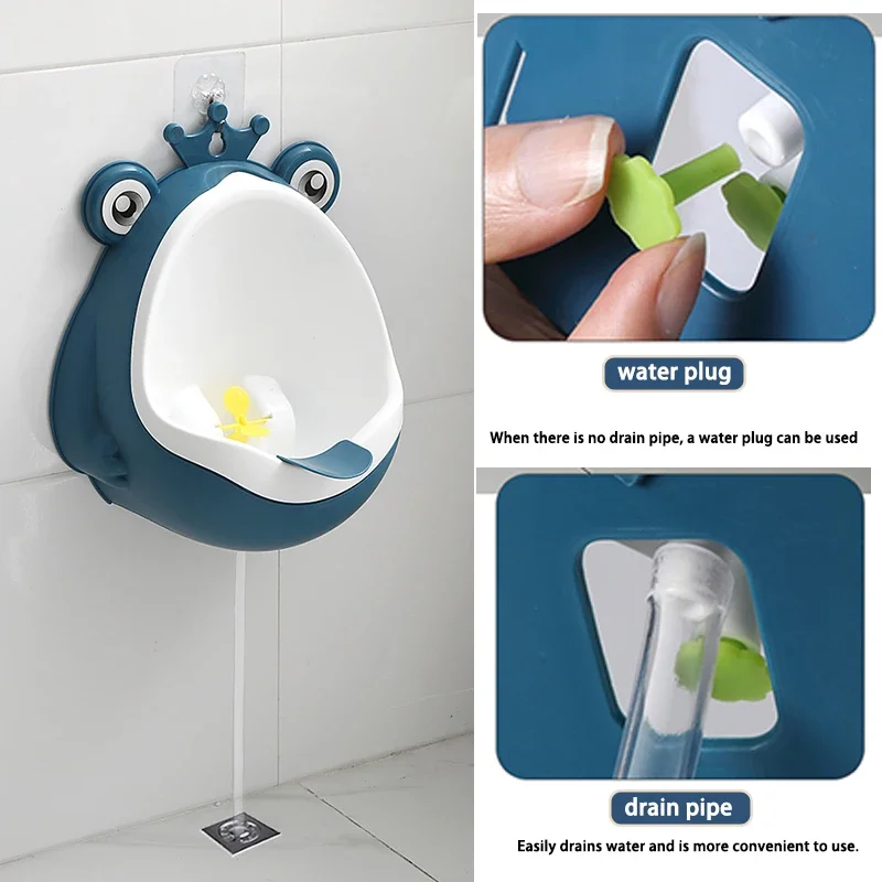 Baby and Children's Toilet Urinal Cartoon Frog Wall-mounted Lift Easy to Wash Portable Boy Urinal 3