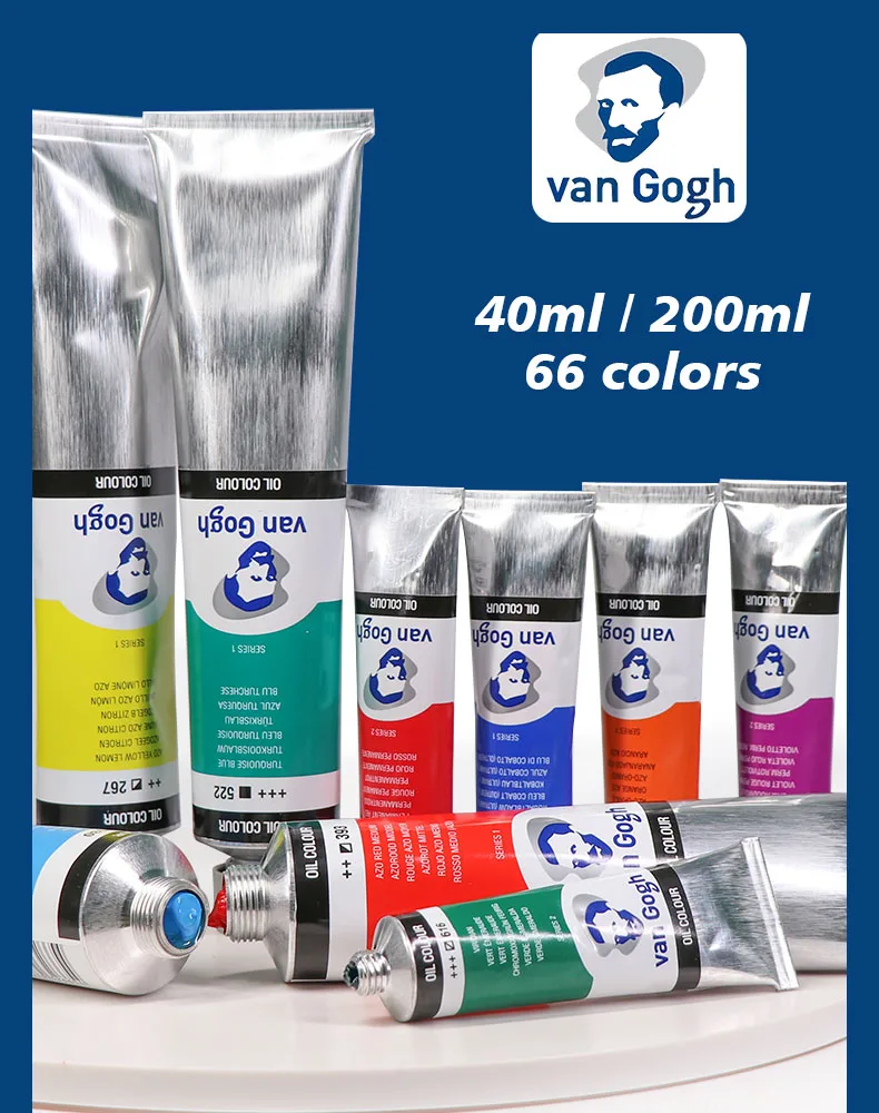 

Holland Royal Talens Van Gogh Oil Paints Tube 40ML Series 1-A for Beginner Advanced Students Artists Art Supplies