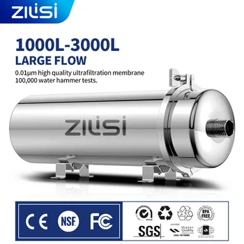ZILISI สูงระบบกรองน้ําสแตนเลสกรองน้ําแร่แบบใช้ซ้ําได้ PVDF 5 ปีเกินทั้งบ้าน 1000-3000L 1