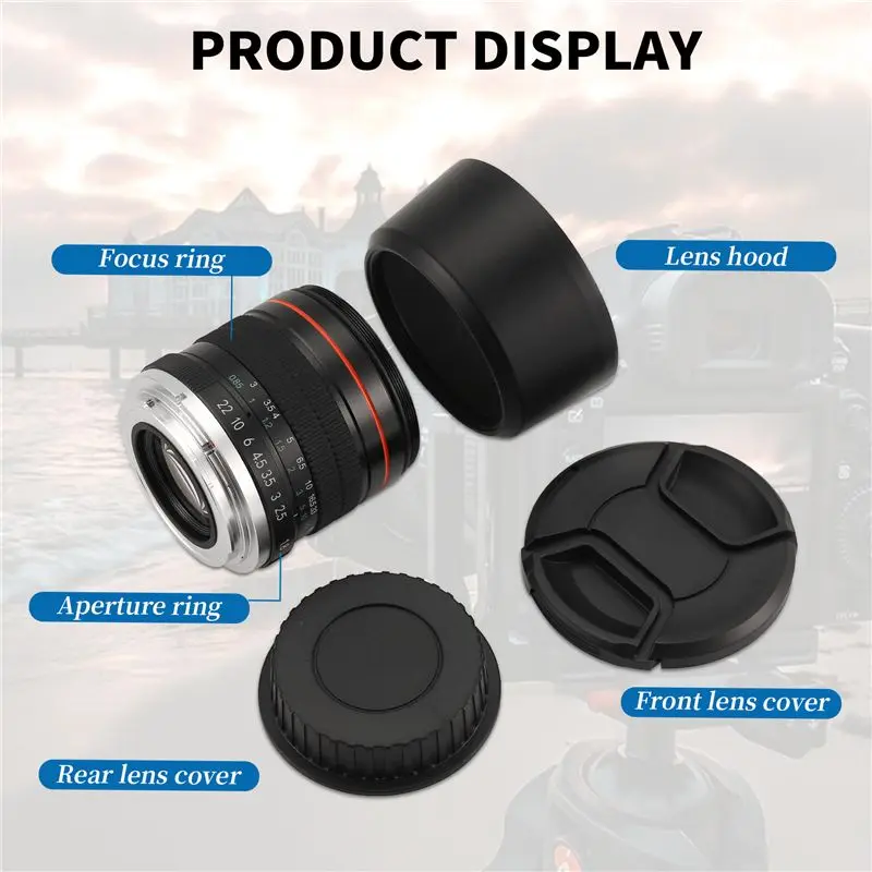 ELECT-85mm F1.8 카메라 렌즈 (캐논용) F1.8 대구경 고정 초점 인물 사진 매크로 수동 초점 SLR 카메라 렌즈
