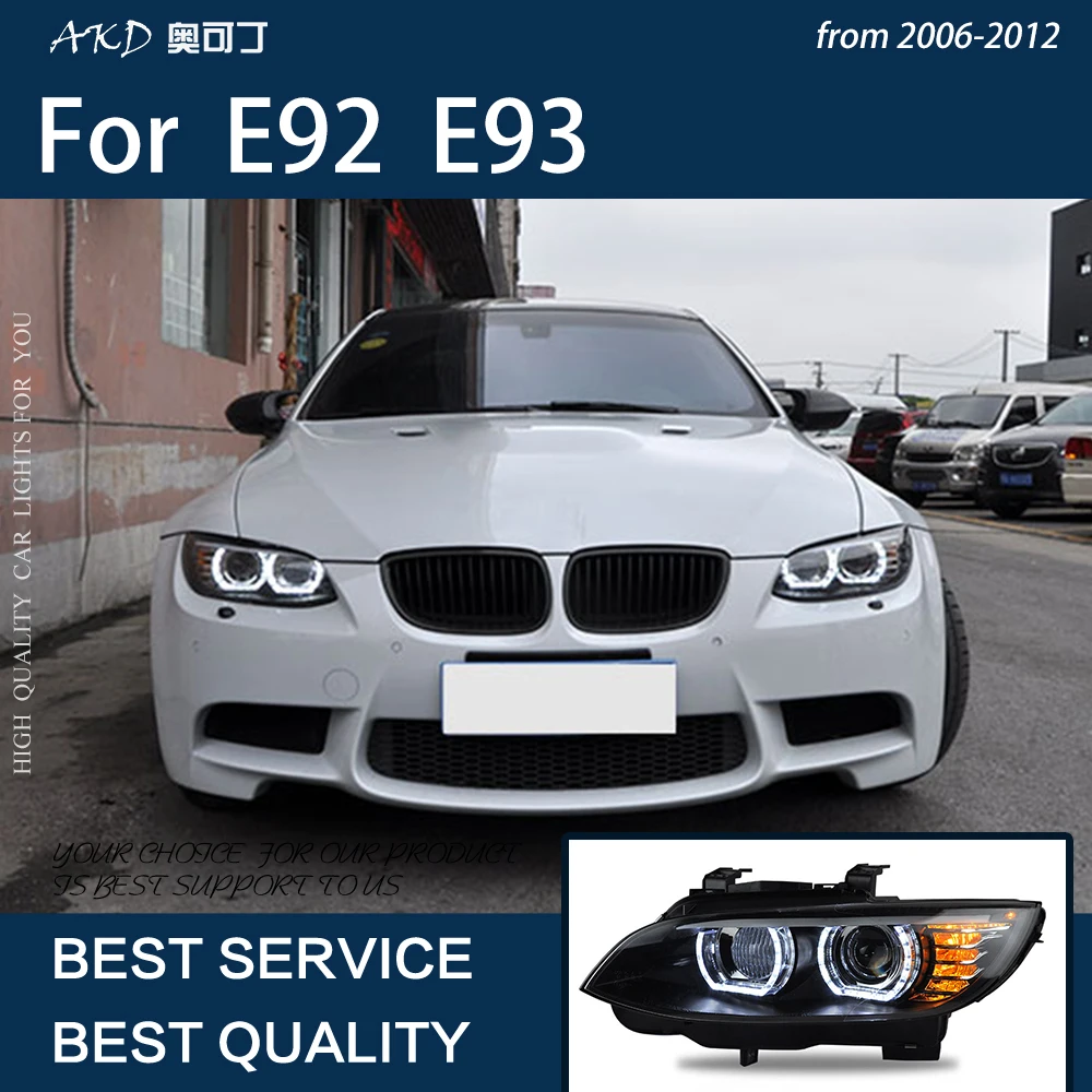 Car Lights For E92 2006-2012 E93 M3 330i LED Headlights Bi Xenon Asssembly Eyes Bicofal Lens